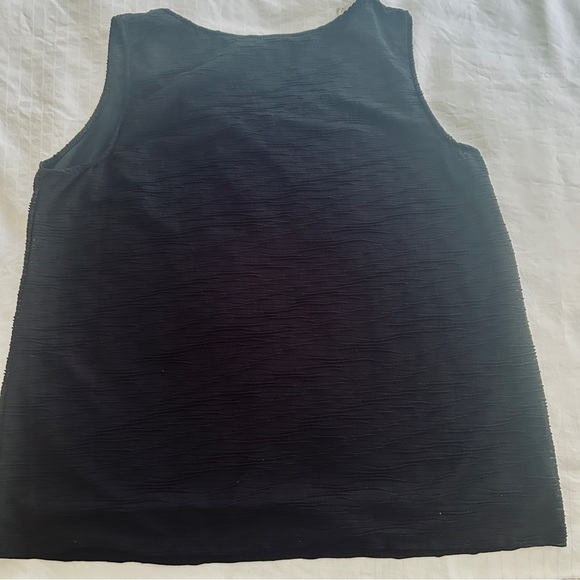 Jones New York Top Black Scoop Neck Wavy Line Texture Fully Lined Plus size 2X - Picture 10 of 15